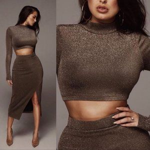 NWOT JLuxLabel Gold MADONNA SPARKLE SET small